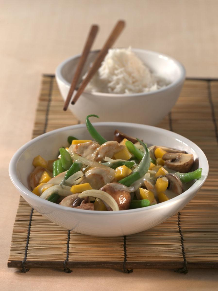 Grünes Hühnercurry mit Mango – Precon Rezepte