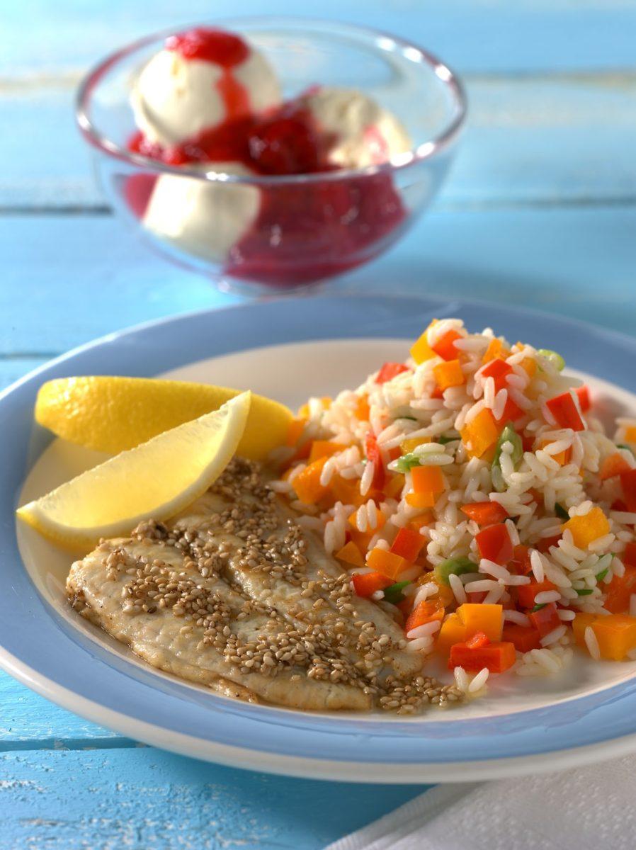 schollenfilets-mit-paprikareis Schollenfilets mit Paprikareis - BCM Diät Rezepte.de