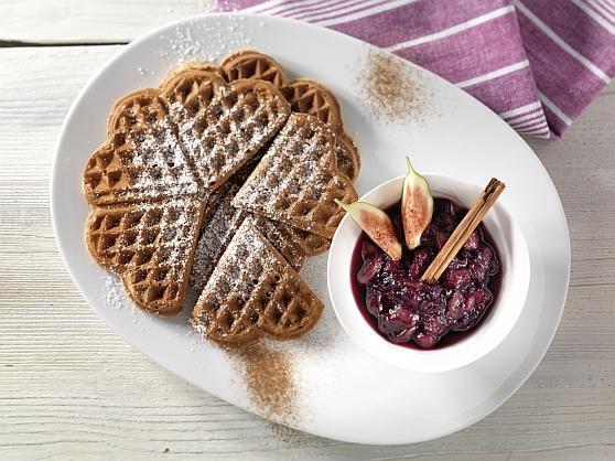 Zimtwaffeln mit Feigen-Lavendelkompott – Precon Rezepte