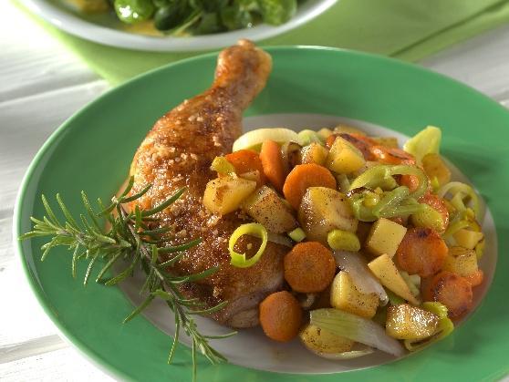 Rosmarinhuhn mit Backkartoffeln