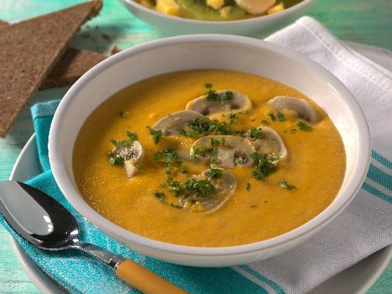 99_kokos_moehrensuppe Kokos-Möhrensuppe mit Grünkern und Champignons - BCM Diät Rezepte.de