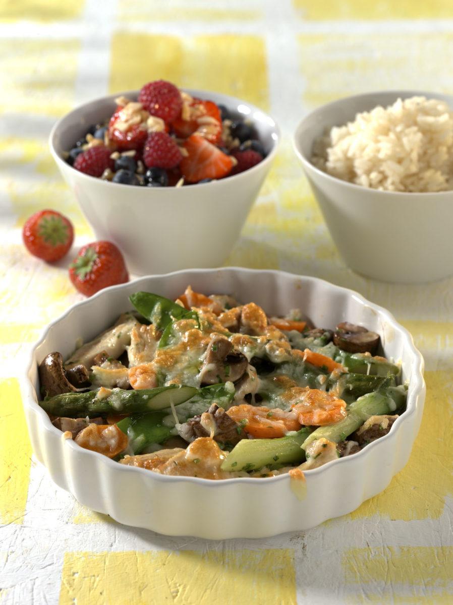 gratiniertes-marktgemuese-mit-haehnchenbrust Gratiniertes Marktgemüse mit Hähnchenbrust - BCM Diät Rezepte.de