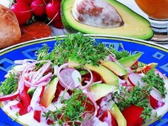 kresse-tomatensalat-mit-avocado Kresse-Tomatensalat mit Avocado - BCM Diät Rezepte.de