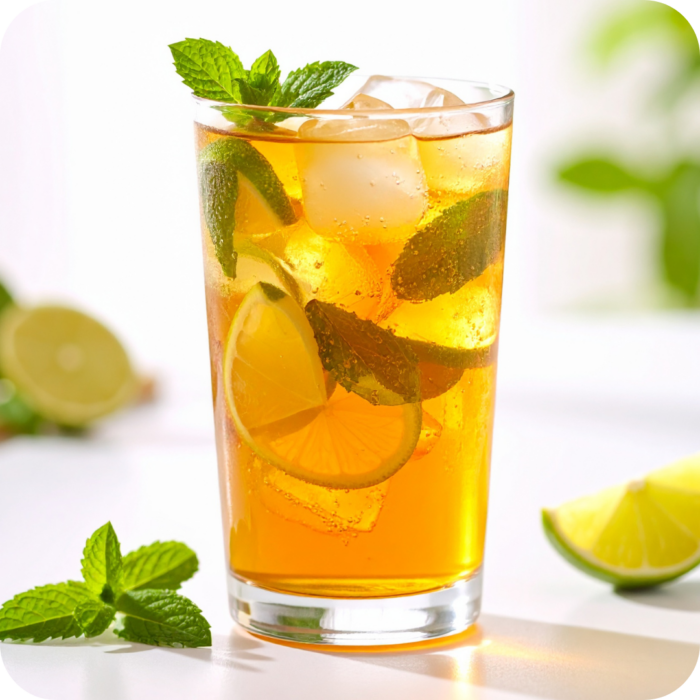 Grüner Tee mit Minze und Limette Grüner Tee mit Minze und Limette