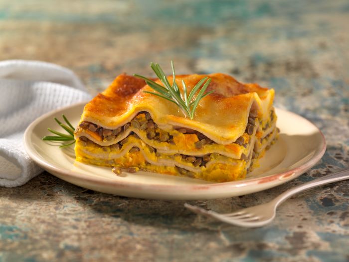 Kuerbis-Linsen-Lasagne