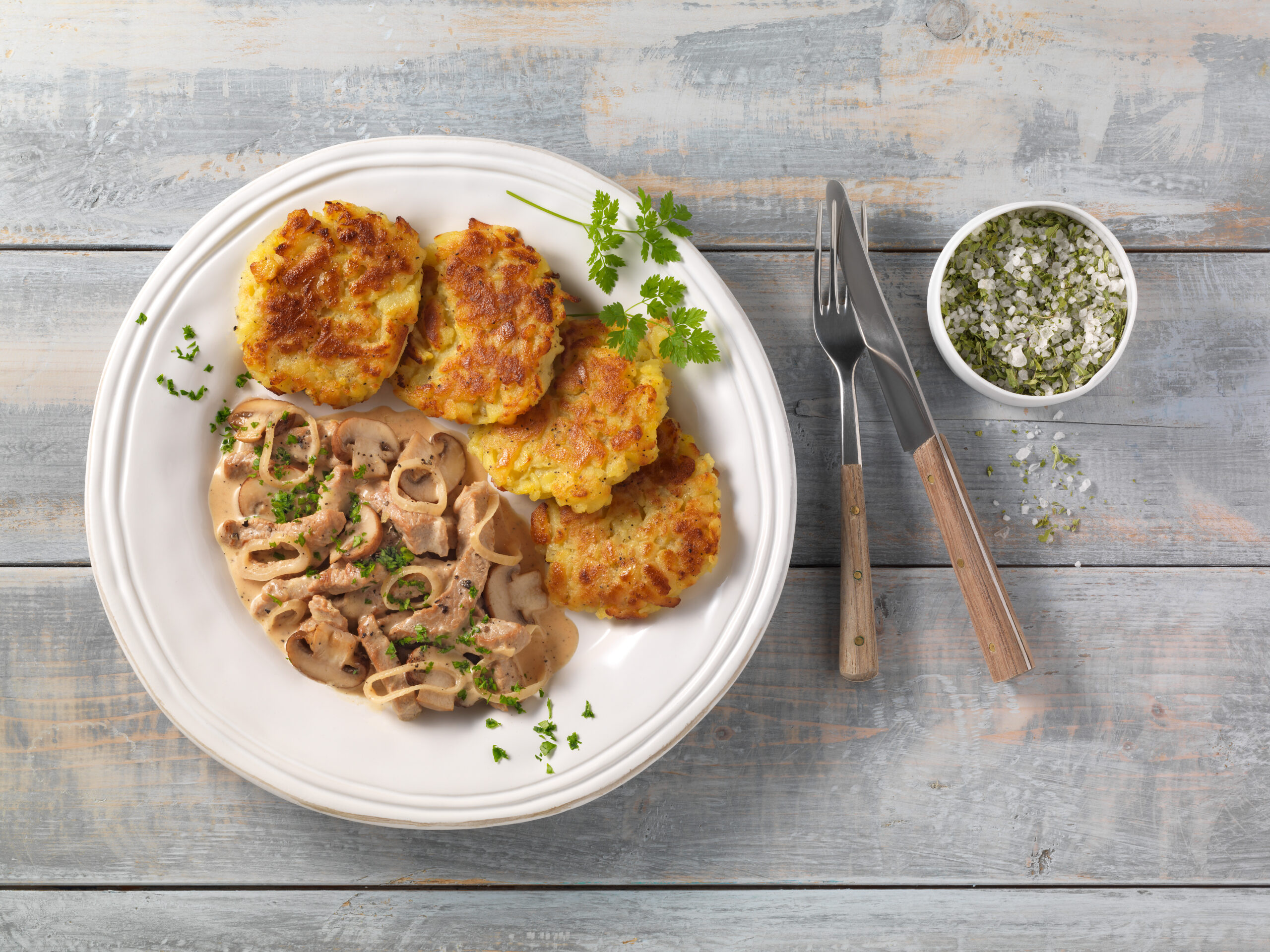 Zürcher Geschnetzeltes mit Rösti – Precon Rezepte